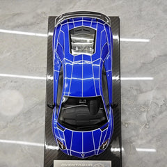 [Ultra Unique] 1:18 Lamborghini 2015 Aventador LP750-4 SV Blue Model Car Resin