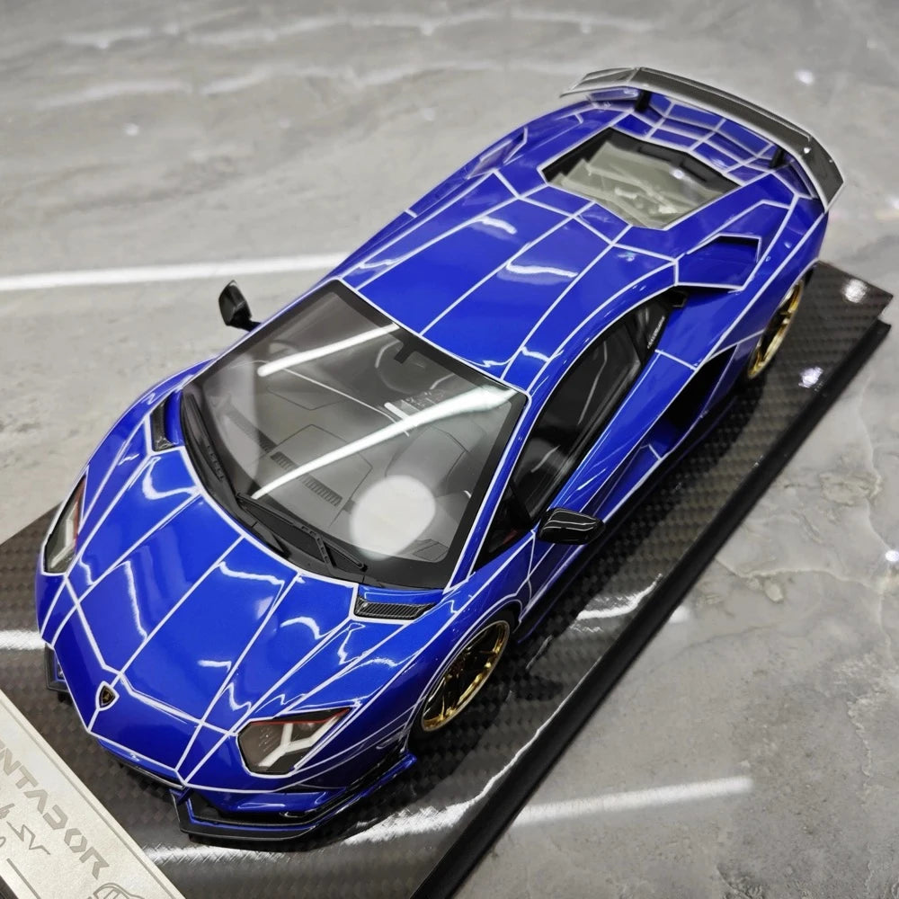 [Ultra Unique] 1:18 Lamborghini 2015 Aventador LP750-4 SV sininen pienoismalli Hartsi