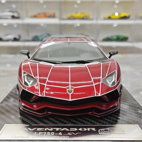 Ultra Unique Lamborghini 2015 Aventador LP750-4 SV rood 1:18 – Collectible resin Model resin