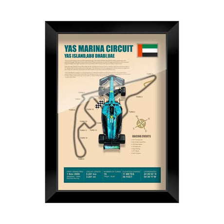 Aston Martin 2025 Abu Dabi GP Fernando Alonso AMR25 Exposición de coches en miniatura enmarcada