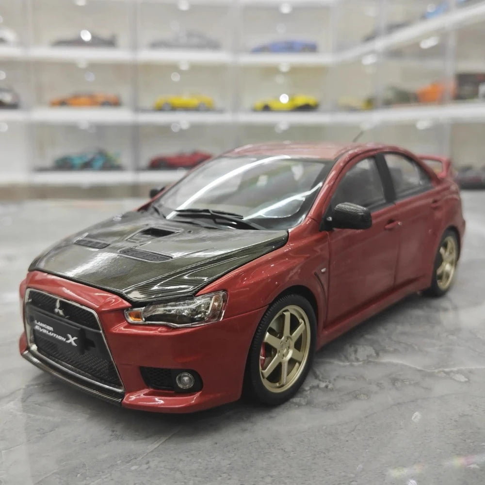 [VIAT] 1:18 Mitsubishi 2008 Lancer Evo X metallizzato rosso modellino di auto Die-Cast