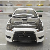 [VIAT] 1:18 Mitsubishi 2008 Lancer Evo X metallizzato bianco modellino di auto Die-Cast