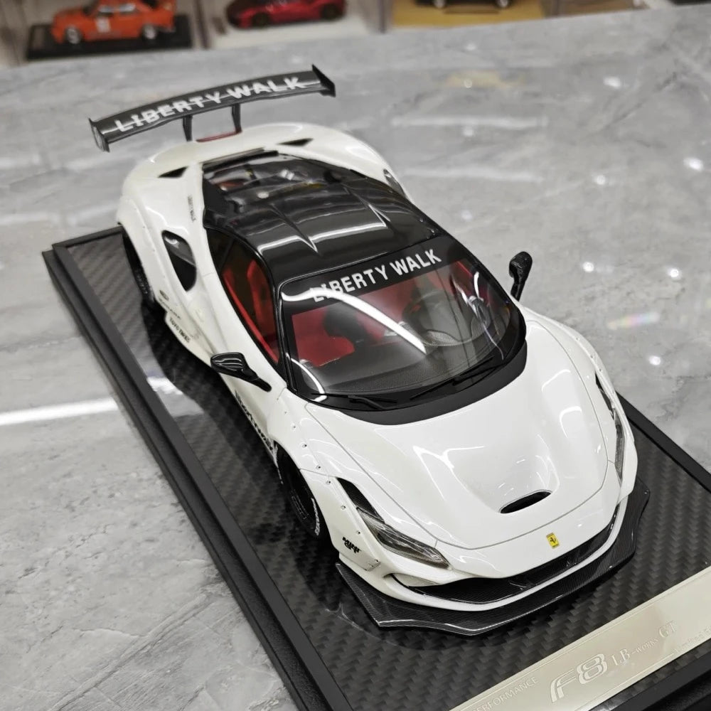[VIP] 1:18 Ferrari 2019 F8 Tributo LBWK GT White Model Car Resin