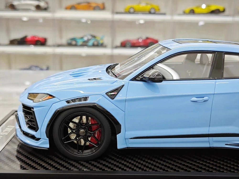 [VIP] 1:18 Lamborghini 2018 Urus LBWK Widebody blå modellbil harts