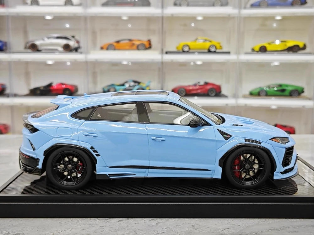[VIP] 1:18 Lamborghini 2018 Urus LBWK Widebody blå modellbil harts