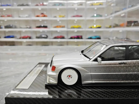 [VIP] 1:18 Mercedes-Benz 1990 W201 190E 2.5-16 Evo 2 A$AP Rocky Silver Star Model Car Resin