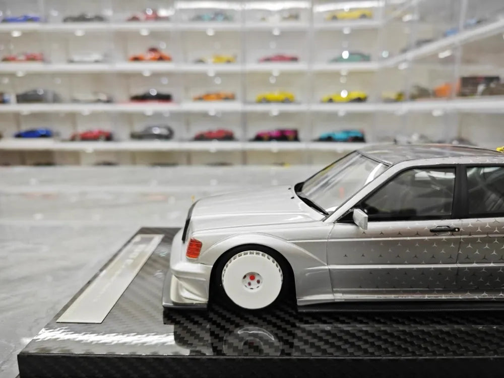 [VIP] 1:18 Mercedes-Benz 1990 W201 190E 2.5-16 Evo 2 A$AP Rocky Silver Star Model Car Resin