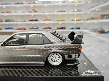 [VIP] 1:18 Mercedes-Benz 1990 W201 190E 2.5-16 Evo 2 A$AP Rocky Silver Star Model Car Resin
