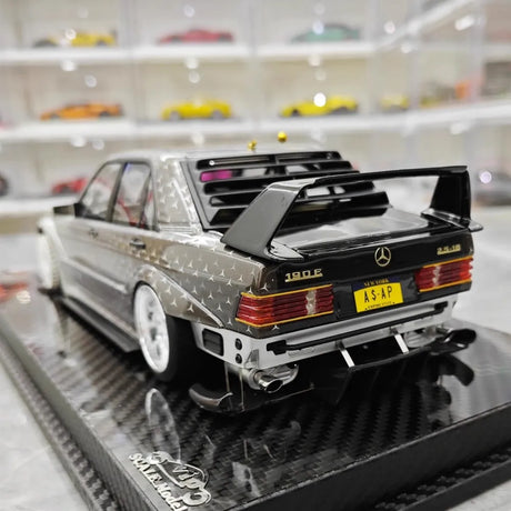 [VIP] 1:18 Mercedes-Benz 1990 W201 190E 2.5-16 Evo 2 A$AP Rocky Silver Star Model Car Resin