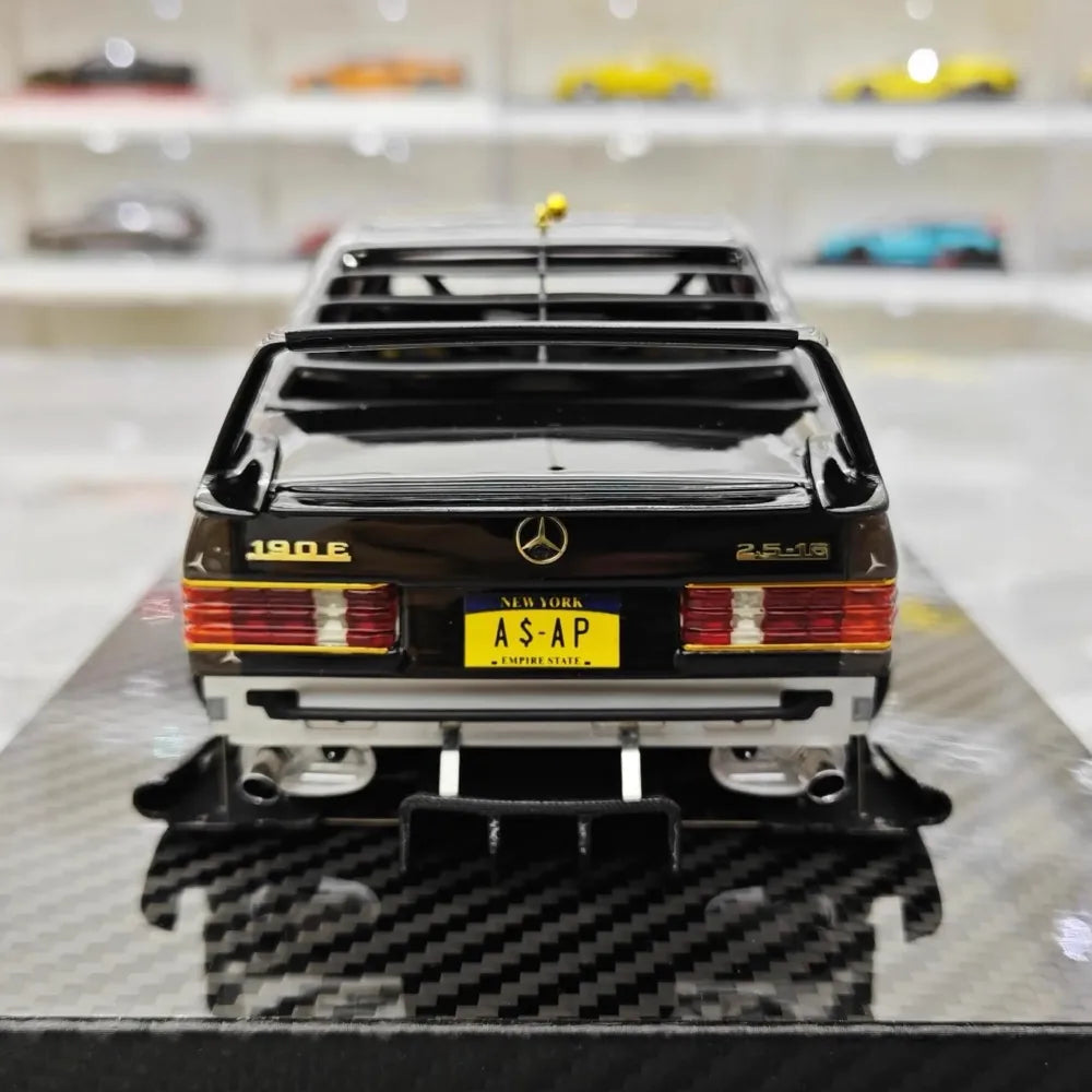 [VIP] 1:18 Mercedes-Benz 1990 W201 190E 2.5-16 Evo 2 A$AP Rocky Silver Star Model Car Resin