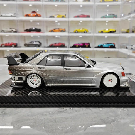 [VIP] 1:18 Mercedes-Benz 1990 W201 190E 2.5-16 Evo 2 A$AP Rocky Silver Star Model Car Resin