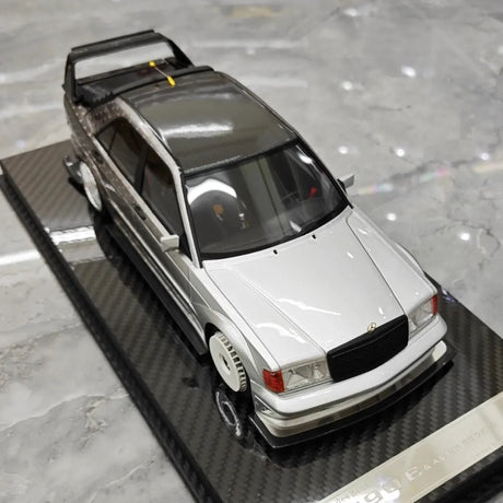 [VIP] 1:18 Mercedes-Benz 1990 W201 190E 2.5-16 Evo 2 A$AP Rocky Silver Star Model Car Resin
