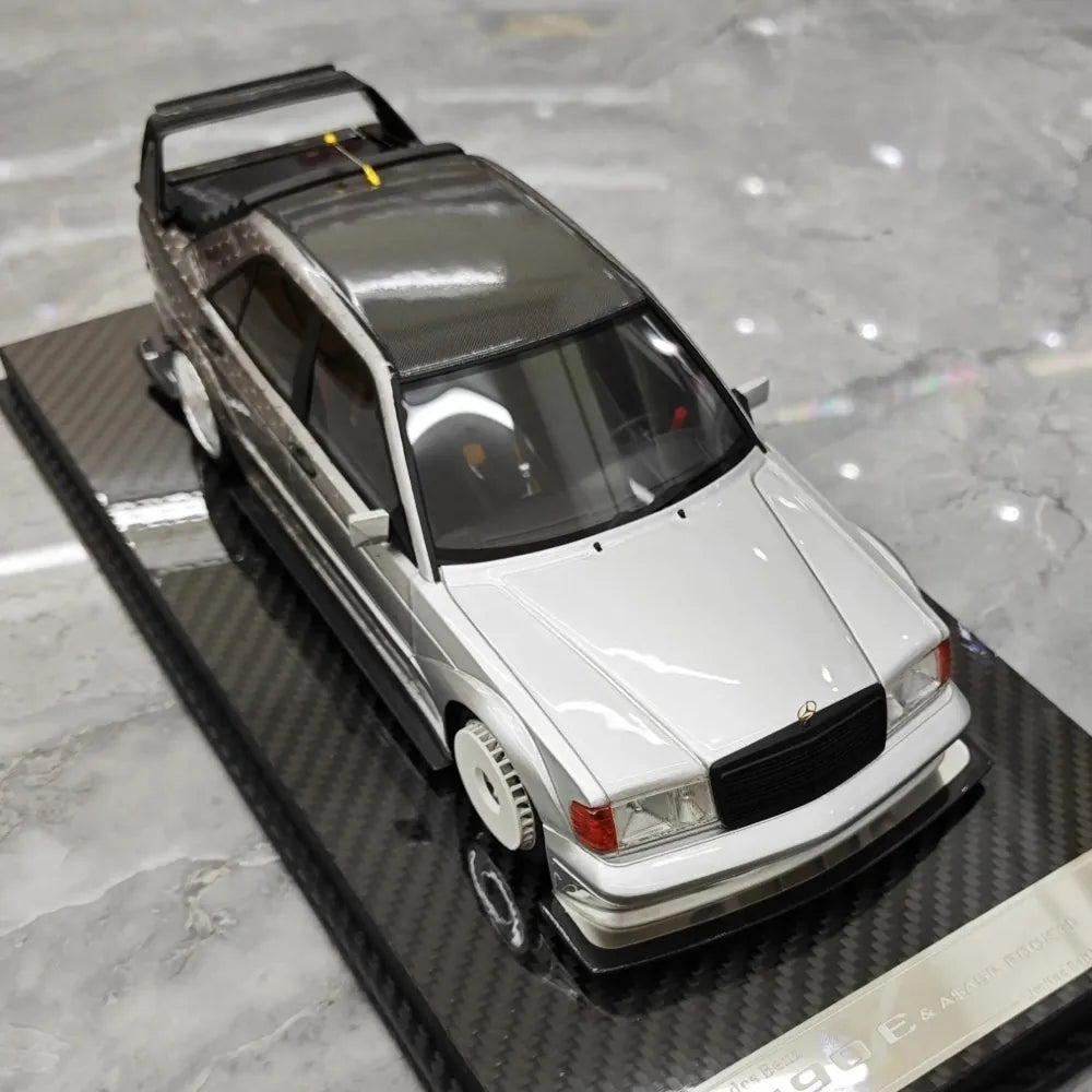 [VIP] 1:18 Mercedes-Benz 1990 W201 190E 2.5-16 Evo 2 A$AP Rocky Silver Star Model Car Resin