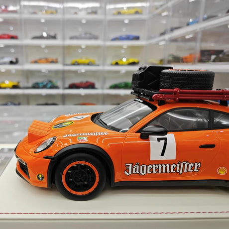 [VIP] 1:18 Porsche 2018 911 992 Carrera Safari Rally Orange Model Car Resin
