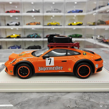 [VIP] 1:18 Porsche 2018 911 992 Carrera Safari Rally Orange Model Car Resin