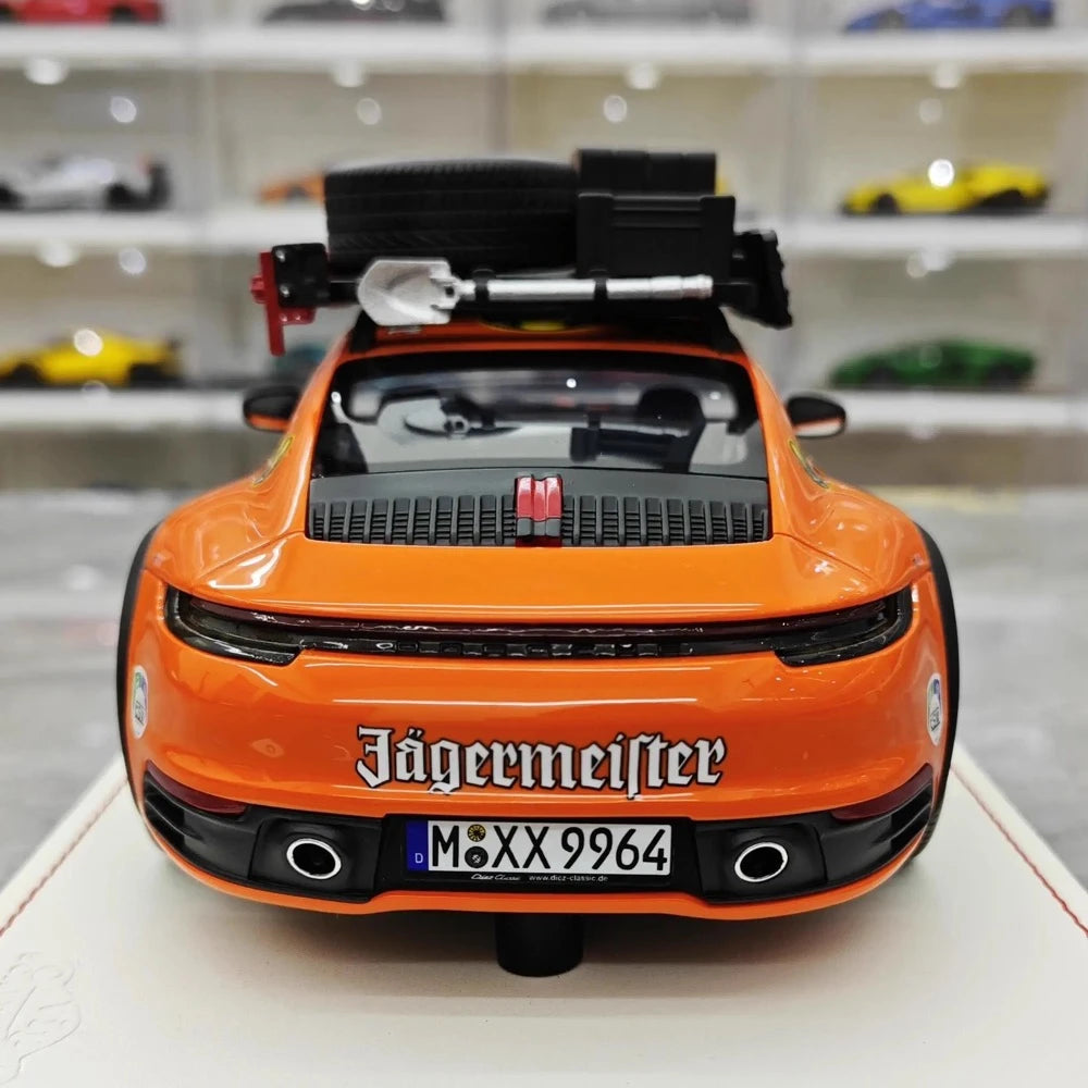 [VIP] 1:18 Porsche 2018 911 992 Carrera Safari Rally Orange Model Car Resin