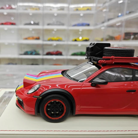 [VIP] 1:18 Porsche 2018 911 992 Carrera Safari Rally Red Model Car Resin