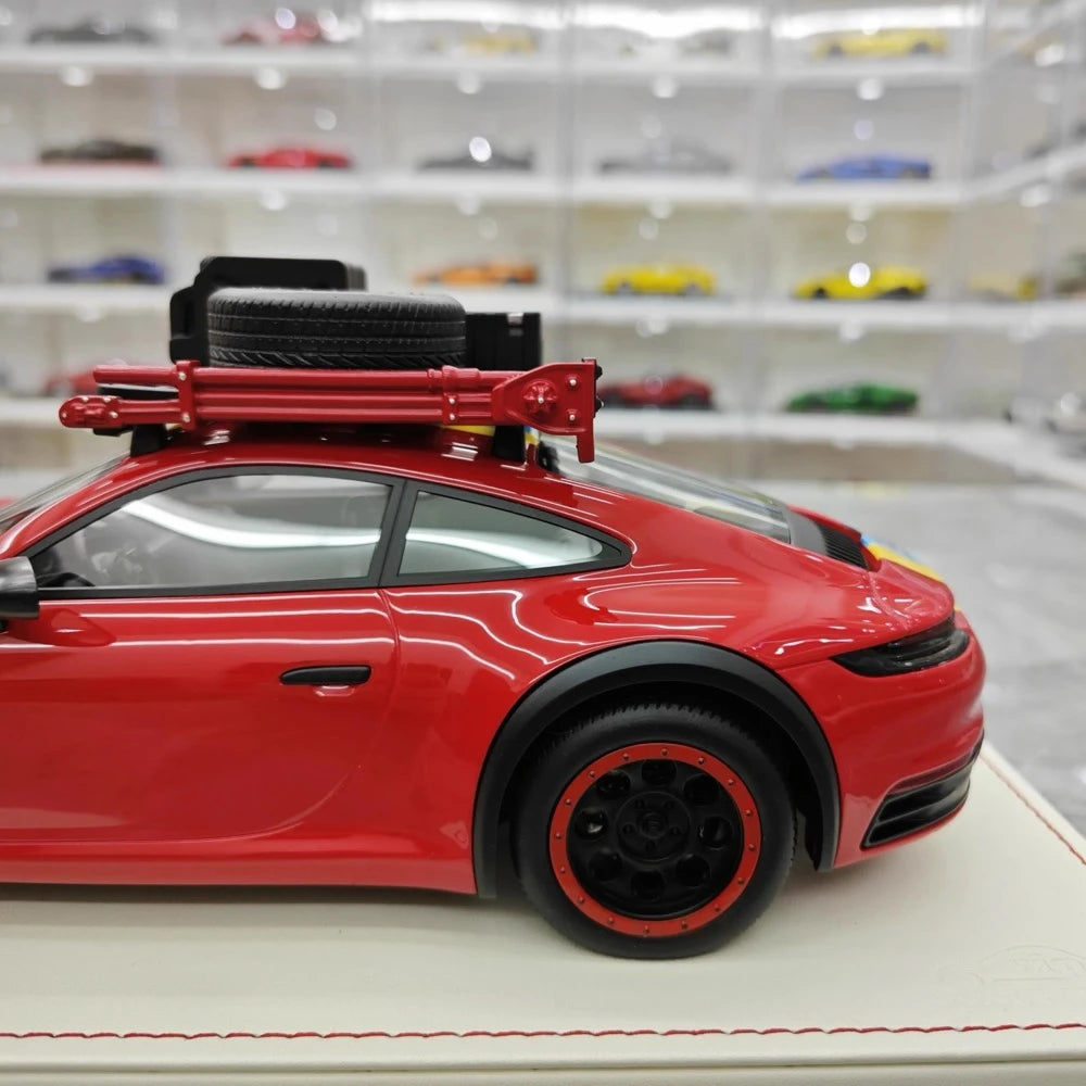 [VIP] 1:18 Porsche 2018 911 992 Carrera Safari Rally rouge voiture miniature Resin