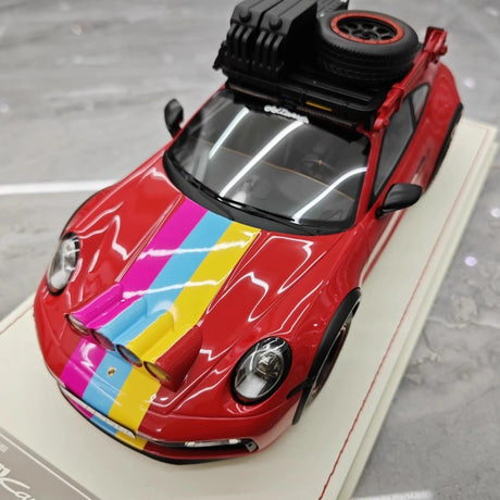 [VIP] 1:18 Porsche 2018 911 992 Carrera Safari Rally Red Model Car Resin