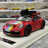 [VIP] 1:18 Porsche 2018 911 992 Carrera Safari Rally rouge voiture miniature Resin