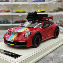 [VIP] 1:18 Porsche 2018 911 992 Carrera Safari Rally Red Model Car Resin