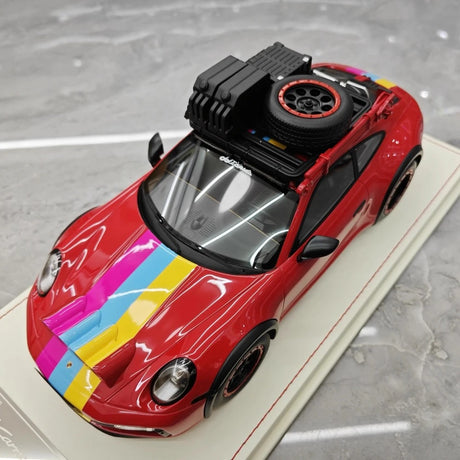 [VIP] 1:18 Porsche 2018 911 992 Carrera Safari Rally Red Model Car Resin