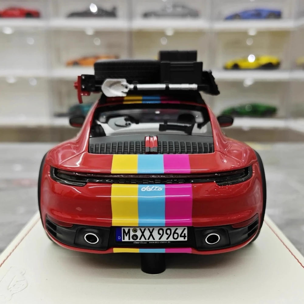 [VIP] 1:18 Porsche 2018 911 992 Carrera Safari Rally Red Model Car Resin