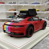 [VIP] 1:18 Porsche 2018 911 992 Carrera Safari Rally rouge voiture miniature Resin
