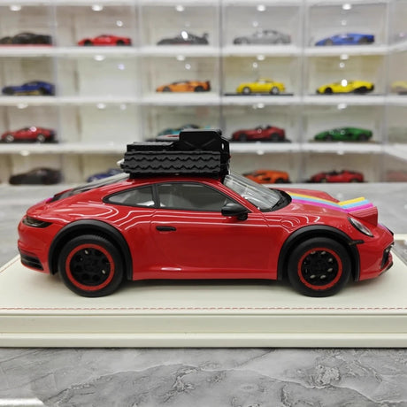 [VIP] 1:18 Porsche 2018 911 992 Carrera Safari Rally Red Model Car Resin