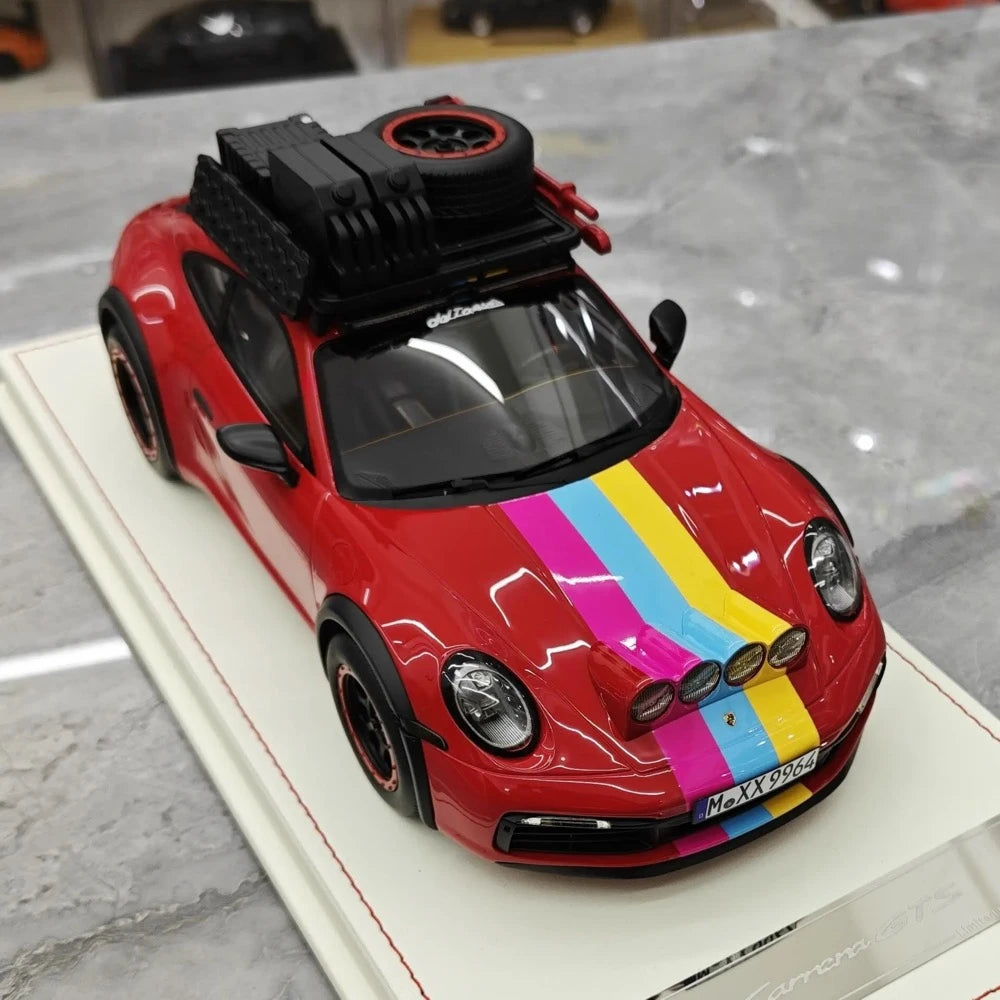 [VIP] 1:18 Porsche 2018 911 992 Carrera Safari Rally Red Model Car Resin