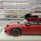 [VIP] 1:18 Porsche 2018 911 992 Carrera Safari Rally Red Dirty Model Car Resin