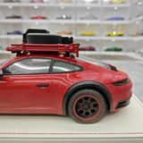 [VIP] 1:18 Porsche 2018 911 992 Carrera Safari Rally Red Dirty Model Car Resin