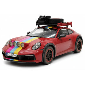 [VIP] 1:18 Porsche 2018 911 992 Carrera Safari Rally Red Dirty Model Car Resin