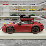 [VIP] 1:18 Porsche 2018 911 992 Carrera Safari Rally Red Dirty Model Car Resin