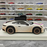 [VIP] 1:18 Porsche 2018 911 992 Carrera Safari Rally ホワイト Dirty モデルカー レジン