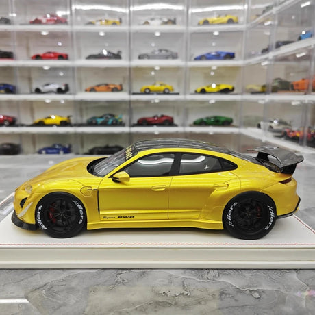 [VIP] 1:18 Porsche 2021 Taycan RWB Yellow Model Car Resin