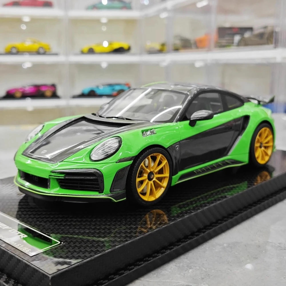 [VIP] 1:18 Porsche 2022 992 Stinger GTR groen modelauto Hars