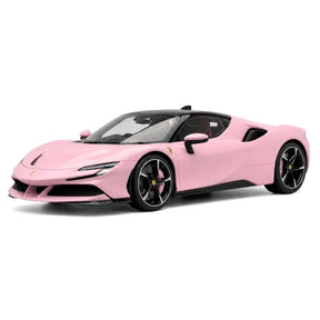 Fahrzeugkunst Ferrari 2019 SF90 Stradale Pink 1:18 – Sammelobjekt-Resin-Modellharz