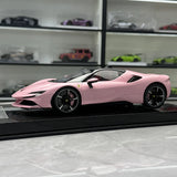 Fahrzeugkunst Ferrari 2019 SF90 Stradale Pink 1:18 – Sammelobjekt-Resin-Modellharz