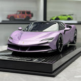 Art de véhicule Ferrari 2019 SF90 Stradale Purple 1:18 – Résine de modèle en résine à collectionner