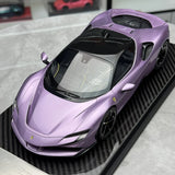 Art de véhicule Ferrari 2019 SF90 Stradale Purple 1:18 – Résine de modèle en résine à collectionner