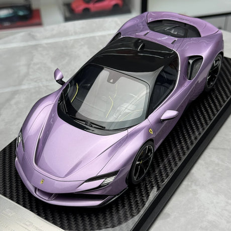 Arte del veicolo Ferrari 2019 SF90 Stradale Purple 1:18 – Resina modello in resina collezionabile