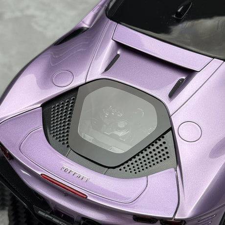 Arte del veicolo Ferrari 2019 SF90 Stradale Purple 1:18 – Resina modello in resina collezionabile