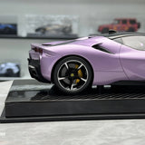 Art de véhicule Ferrari 2019 SF90 Stradale Purple 1:18 – Résine de modèle en résine à collectionner