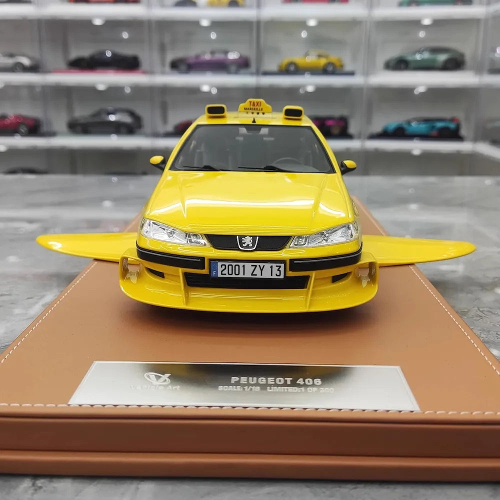 [Vehicle Art] 1-18 Peugeot 2001 406 Taxi Yellow Model Car Resin