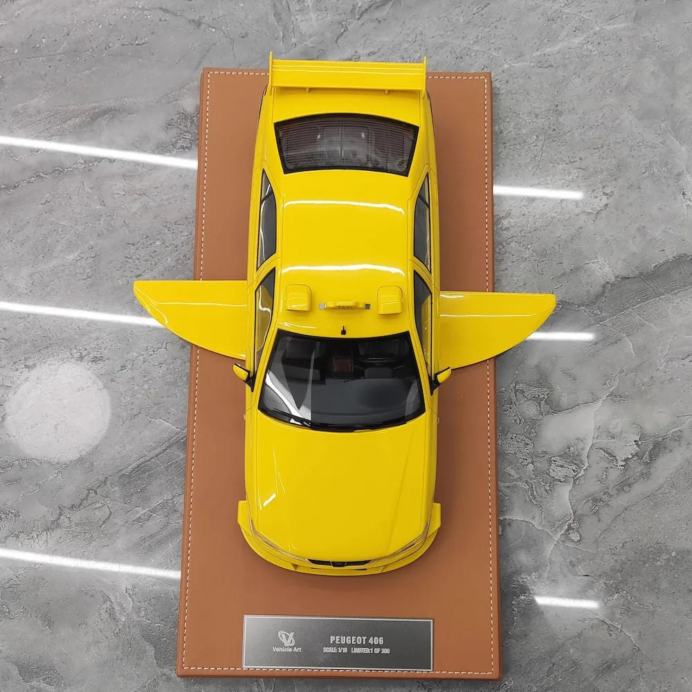 [Vehicle Art] 1-18 Peugeot 2001 406 Taxi Yellow Model Car Resin
