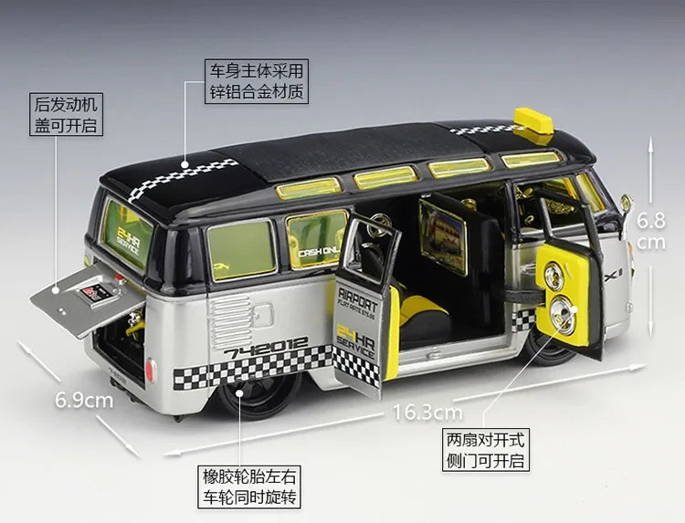 1:24 Volkswagen 1963 T1 Bus Modified Mod Die Cast Model Car