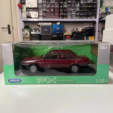 [Welly] 1:18 Volkswagen 1987 Santana B2 rouge voiture miniature Die-Cast