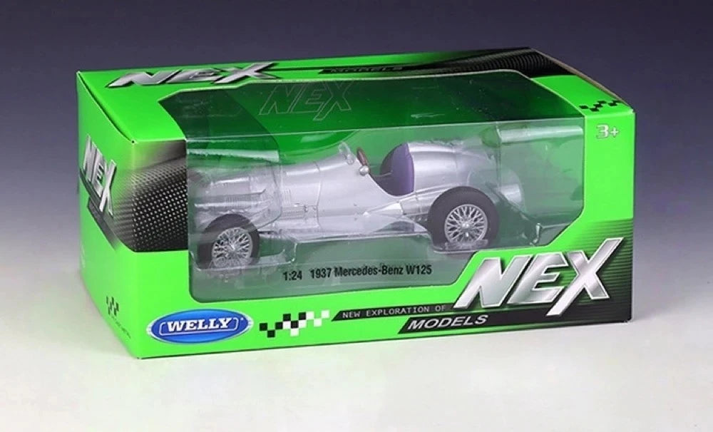 [Welly] 1:24 Mercedes-Benz 1937 W125 Silver Model Car Die-Cast