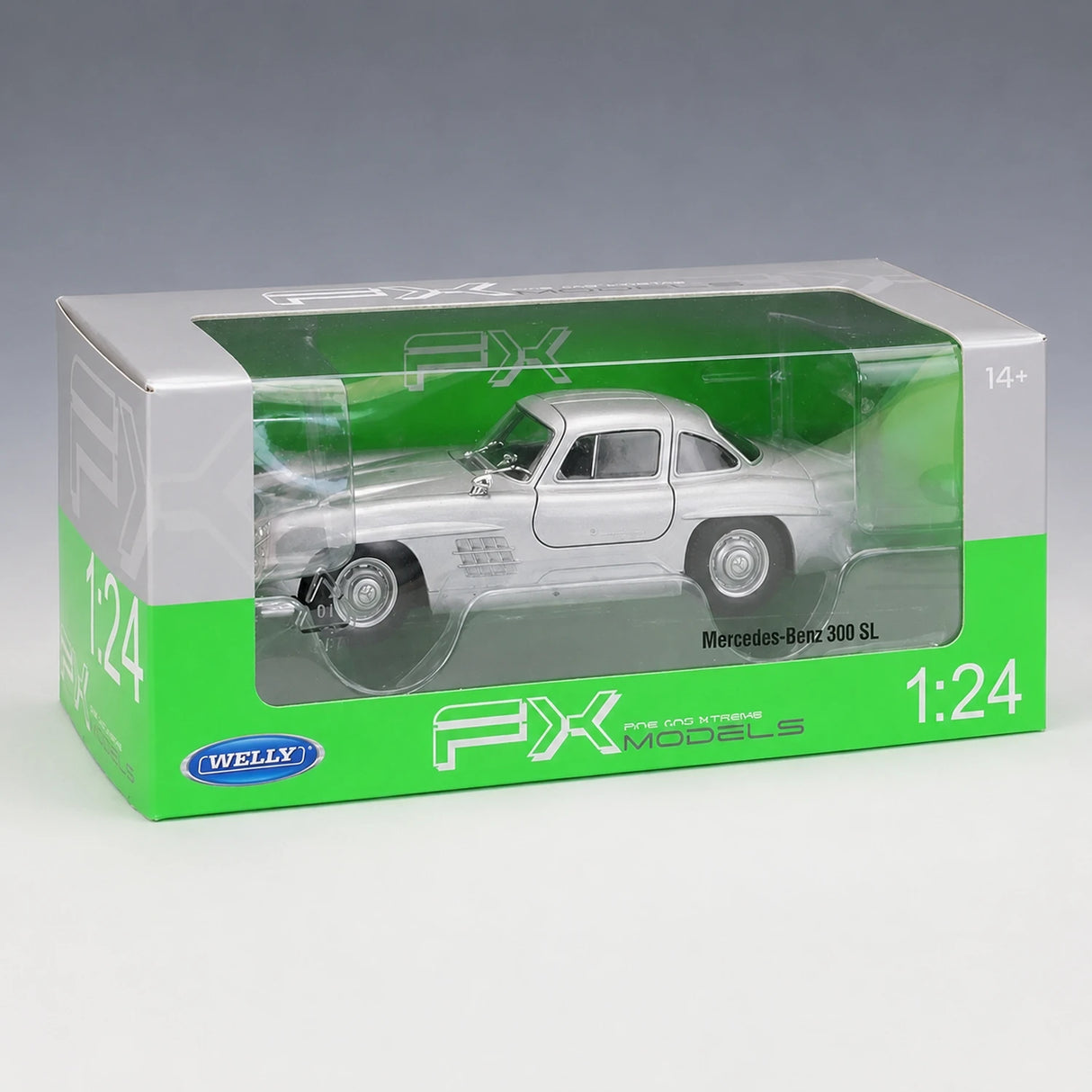 Welly Mercedes-Benz 1954 300 SL Silver 1:24 – Valuvalettu näyttömalli